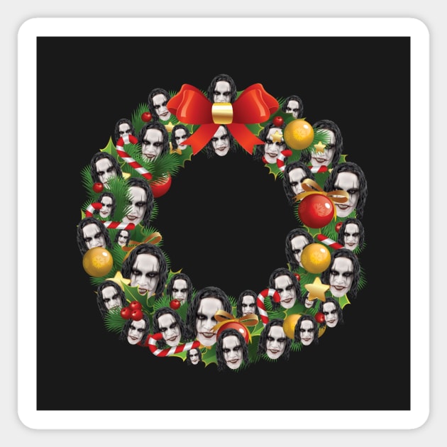 The Crow Multiface Christmas Wreath Sticker by Rebus28